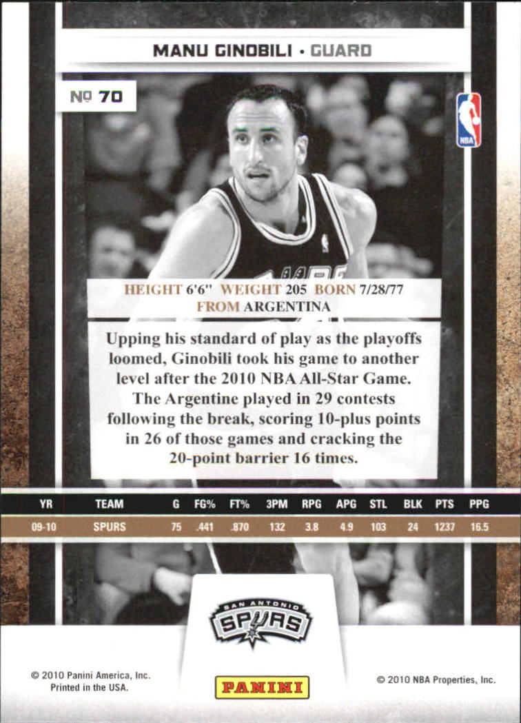 Manu Ginobili cards (2003-2018) Spurs - You Choose - Picture 93 of 163