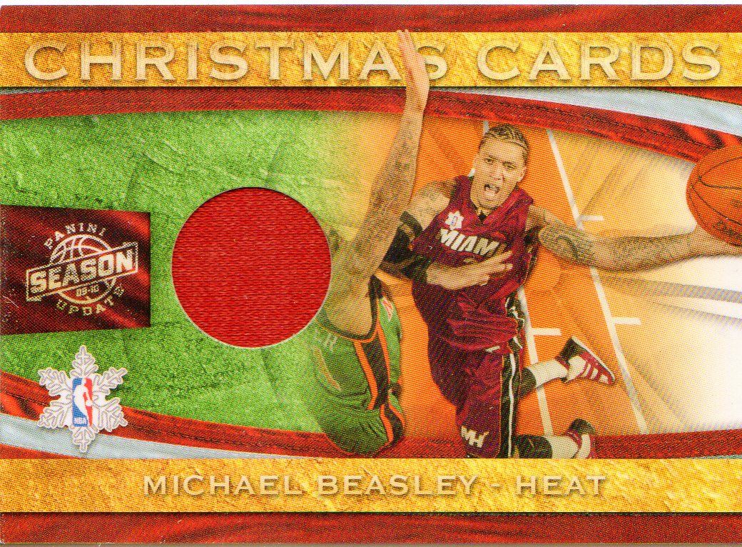 2009-10 Panini Season Update Christmas Cards Materials #32 Michael Beasley