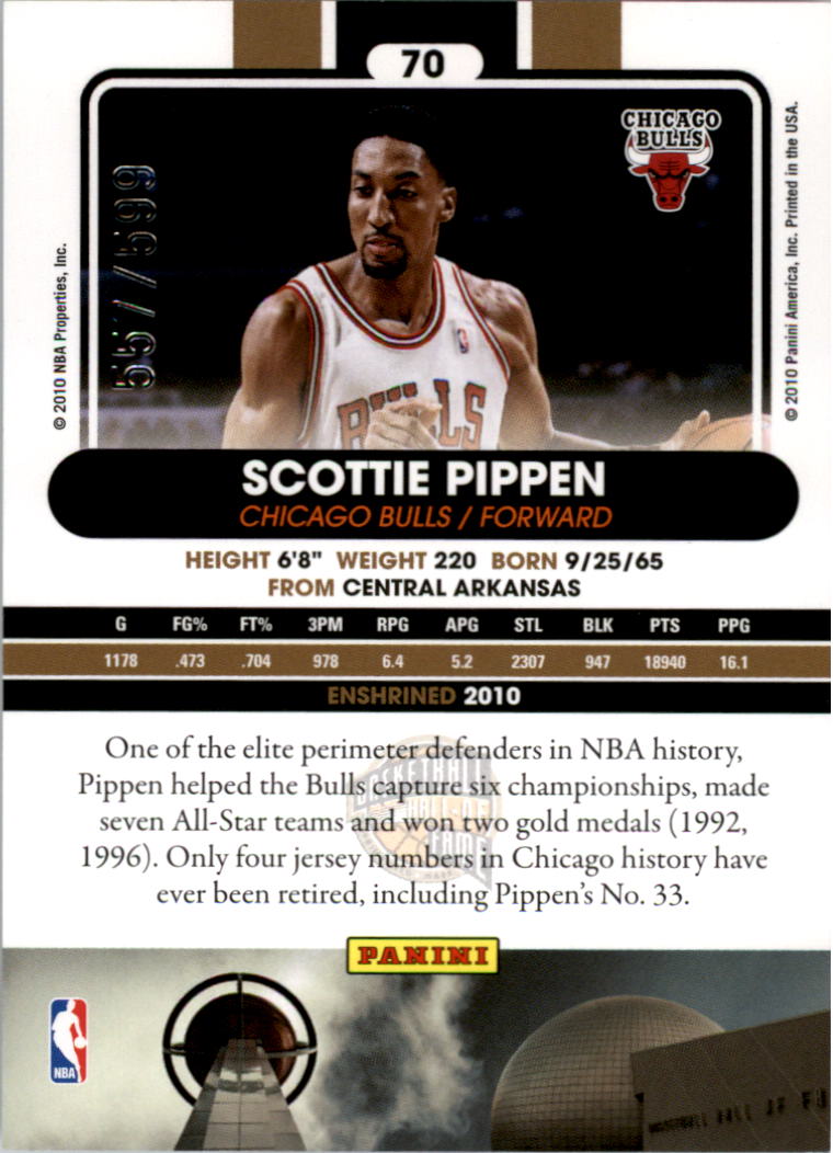 2009-10 Hall of Fame #70 Scottie Pippen back image