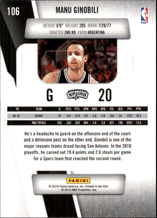 Manu Ginobili cards (2003-2018) Spurs - You Choose - Picture 111 of 163