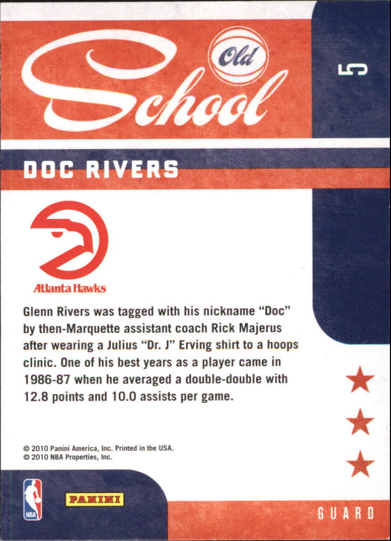 2010-11 Prestige Old School #5 Doc Rivers back image