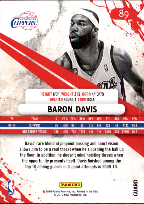 2010-11 Rookies and Stars Longevity #89 Baron Davis back image