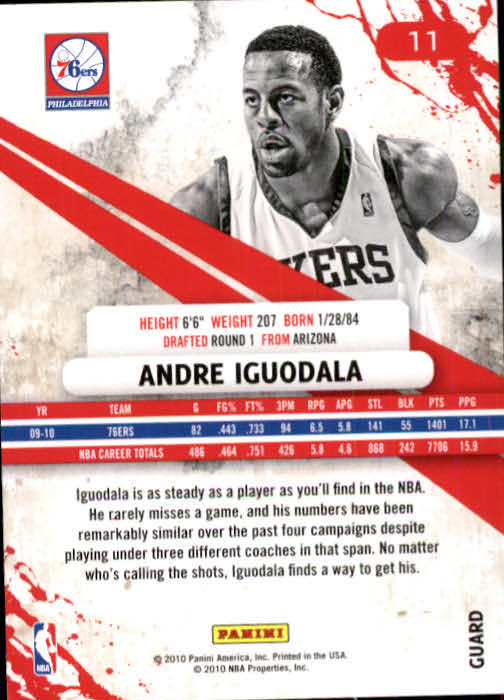 2010-11 Rookies and Stars #11 Andre Iguodala back image