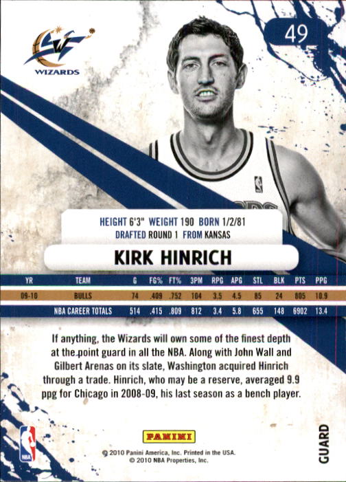 2010-11 Rookies and Stars #49 Kirk Hinrich back image