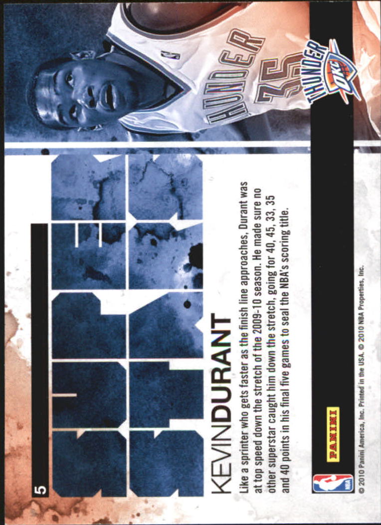 2010-11 Rookies and Stars Superstars #5 Kevin Durant back image