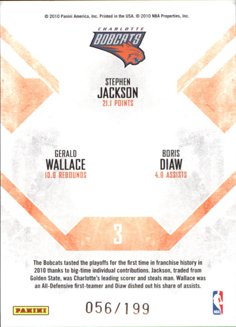 2010-11 Rookies and Stars Team Leaders Holofoil #3 Gerald Wallace/Stephen Jackson/Boris Diaw back image