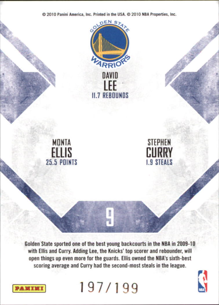 2010-11 Rookies and Stars Team Leaders Holofoil #9 Monta Ellis/David Lee/Stephen Curry back image