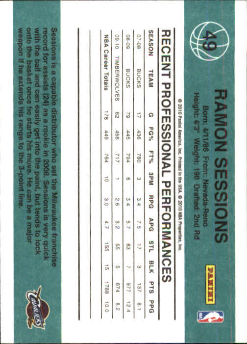 Sports Card Back