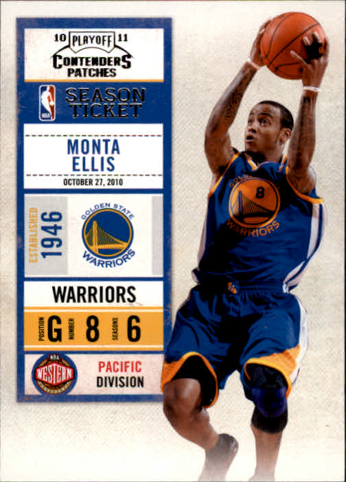 2010-11 Playoff Contenders Patches #9 Monta Ellis