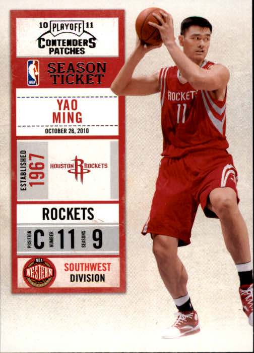 2010-11 Playoff Contenders Patches #40 Yao Ming
