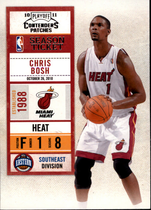 2010-11 Playoff Contenders Patches #92 Chris Bosh