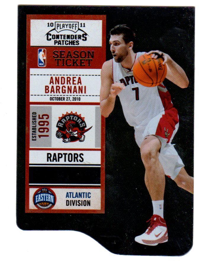 2010-11 Playoff Contenders Patches Die Cuts Silver #66 Andrea Bargnani