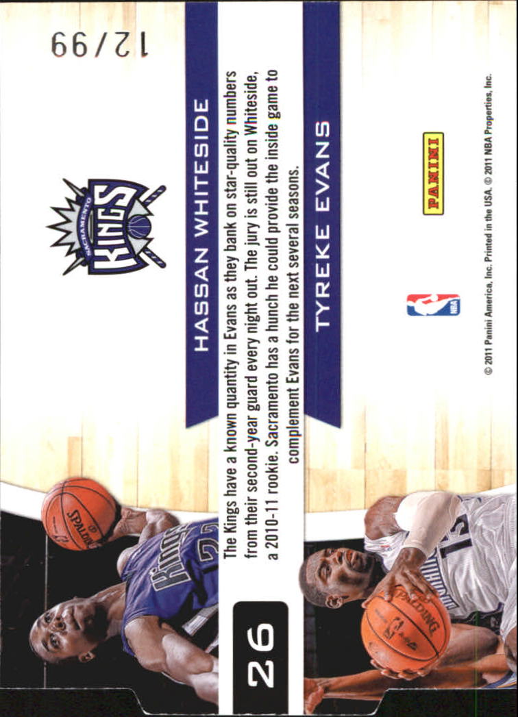 2010-11 Playoff Contenders Patches Starting Blocks Die Cuts Gold #26 Hassan Whiteside/Tyreke Evans back image