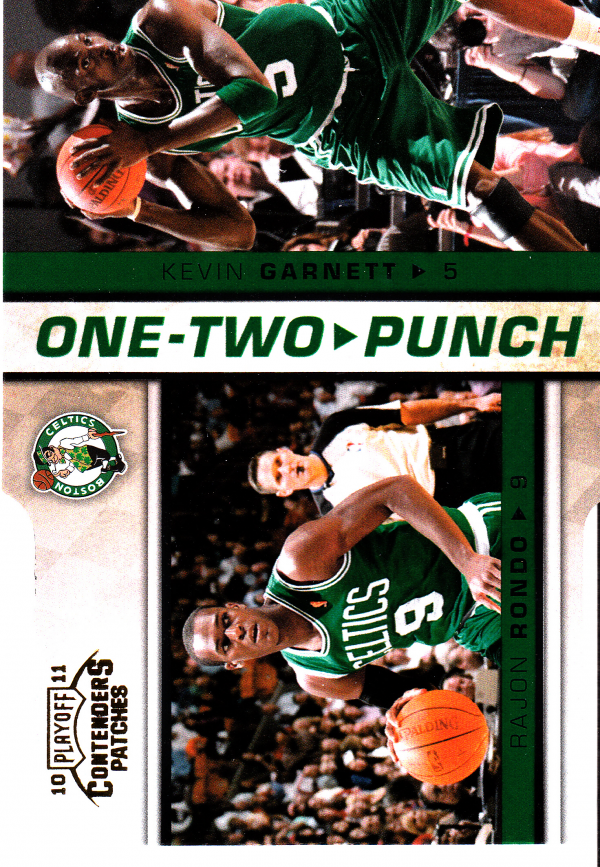 2010-11 Playoff Contenders Patches One-Two Punch Die Cuts Gold #3 Rajon Rondo/Kevin Garnett