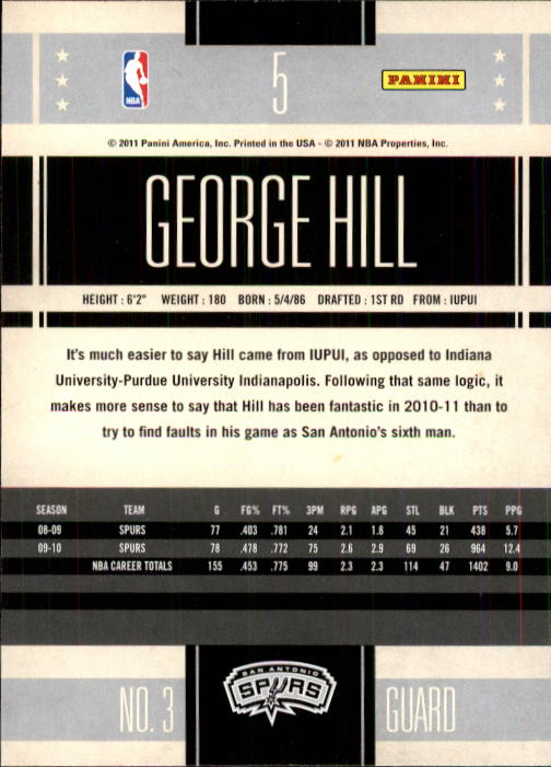2010-11 Classics #5 George Hill back image