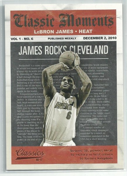 2010-11 Classics Classic Moments #4 LeBron James