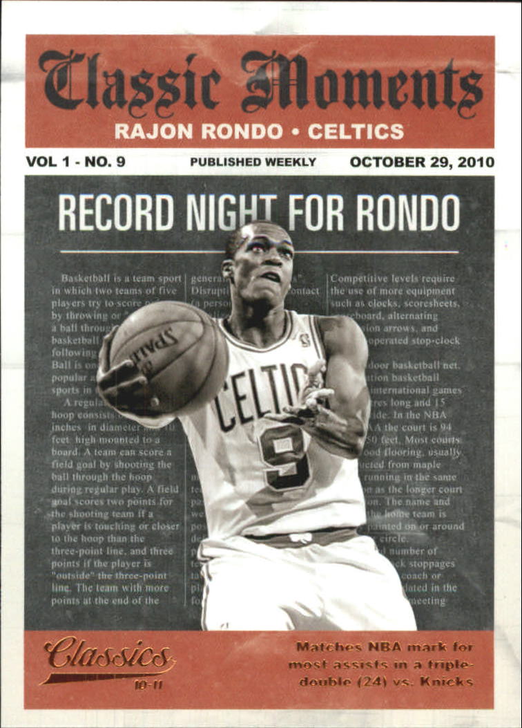 2010-11 Classics Classic Moments #5 Rajon Rondo