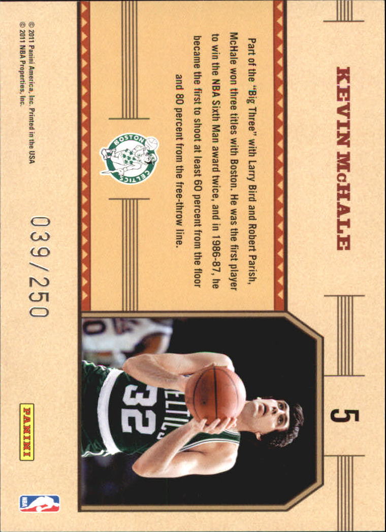 2010-11 Classics Classic Greats Silver #5 Kevin McHale back image