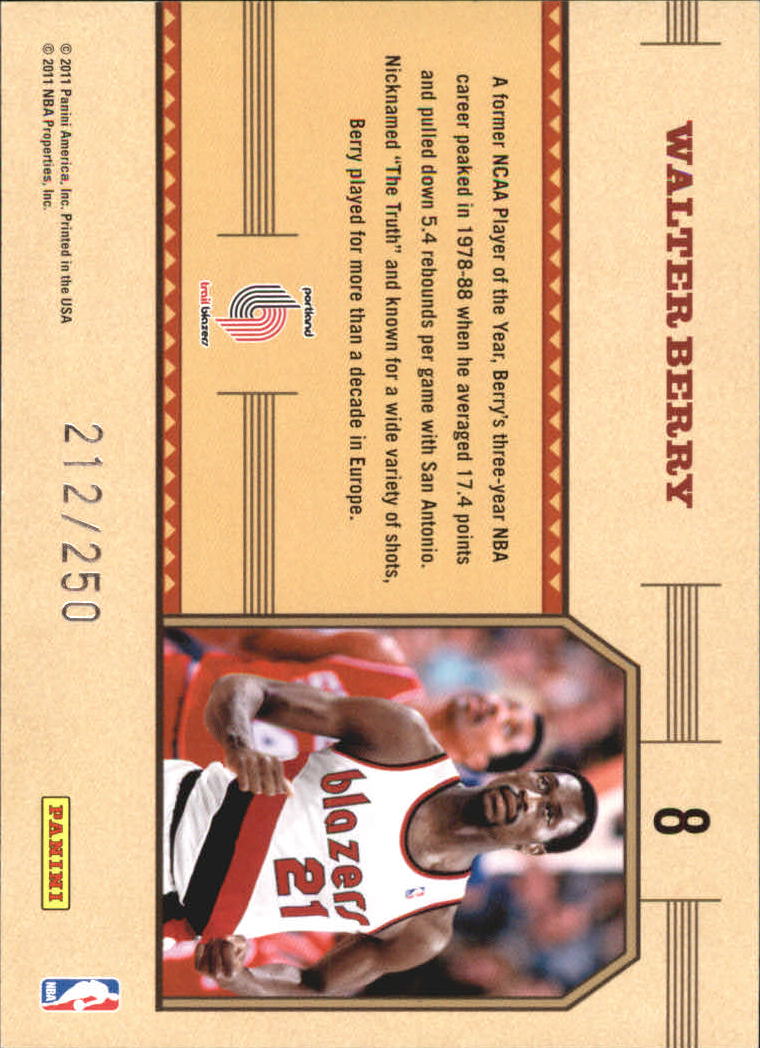 2010-11 Classics Classic Greats Silver #8 Walter Berry back image
