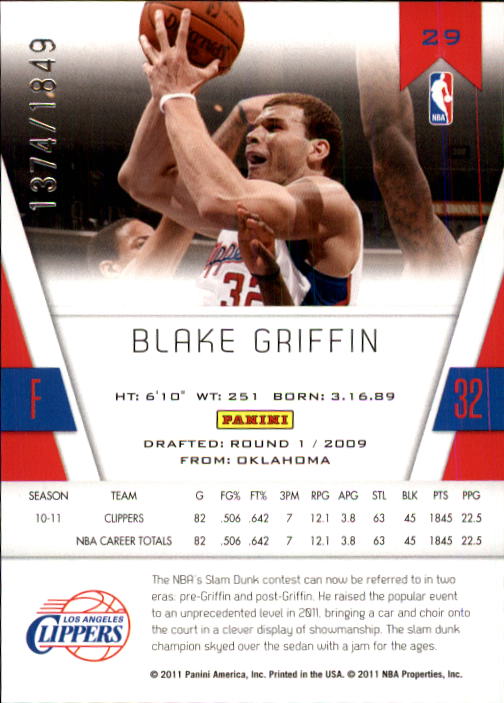 2010-11 Totally Certified #29 Blake Griffin back image