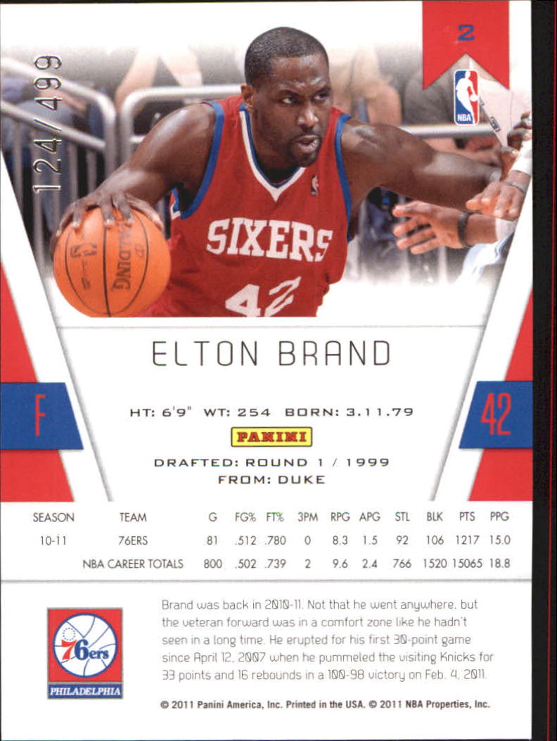 2010-11 Totally Certified Red #2 Elton Brand back image
