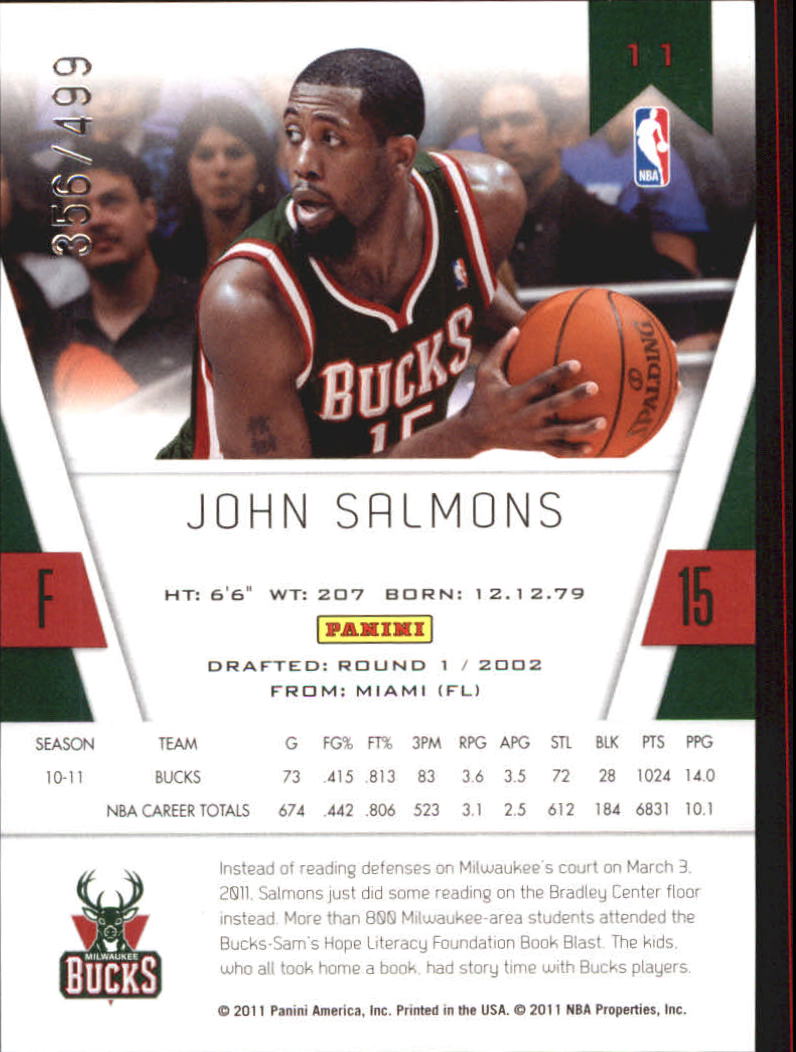 2010-11 Totally Certified Red #11 John Salmons back image