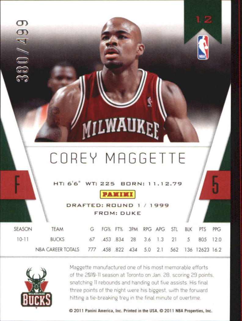 2010-11 Totally Certified Red #12 Corey Maggette back image