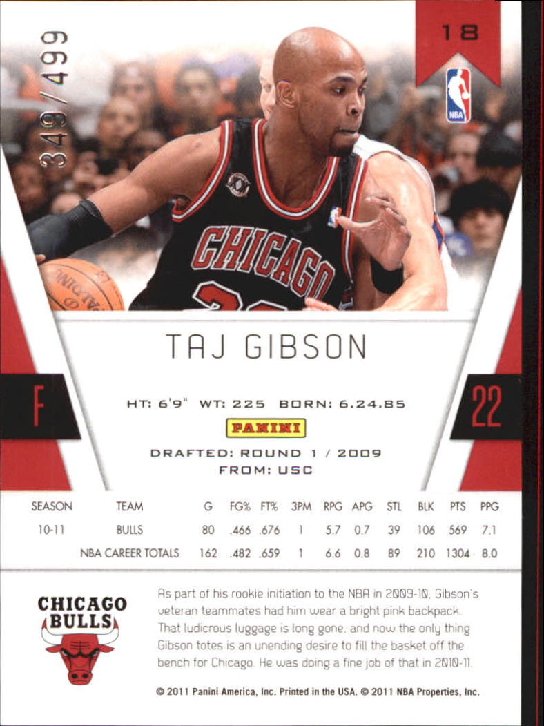 2010-11 Totally Certified Red #18 Taj Gibson back image