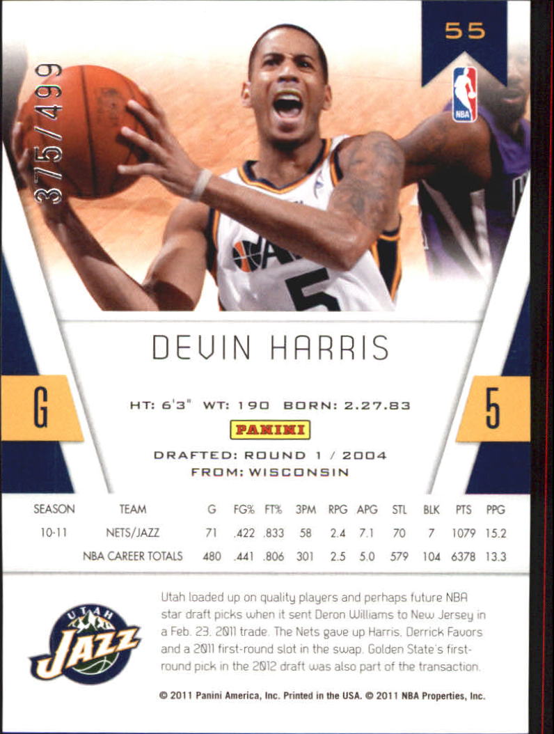 2010-11 Totally Certified Red #55 Devin Harris back image