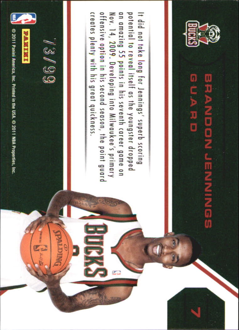 2010-11 Totally Certified Potential Red #7 Brandon Jennings back image