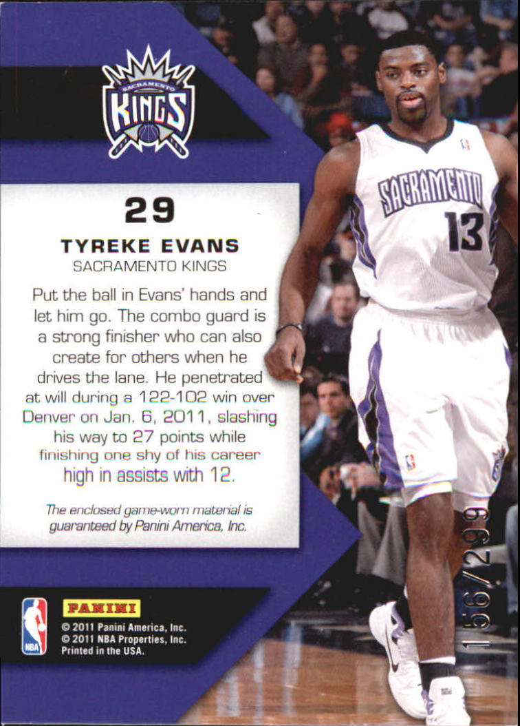 2010-11 Totally Certified Fabric of the Game Jumbo Team #29 Tyreke Evans/299