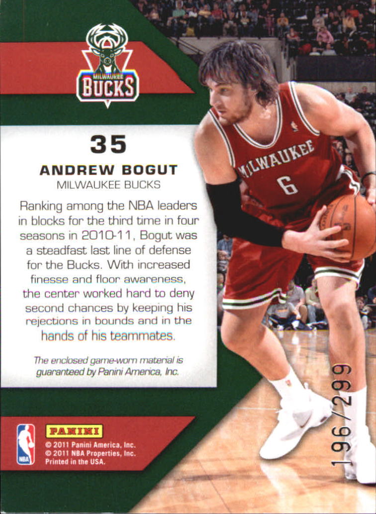 2010-11 Totally Certified Fabric of the Game Jumbo Team #35 Andrew Bogut/299