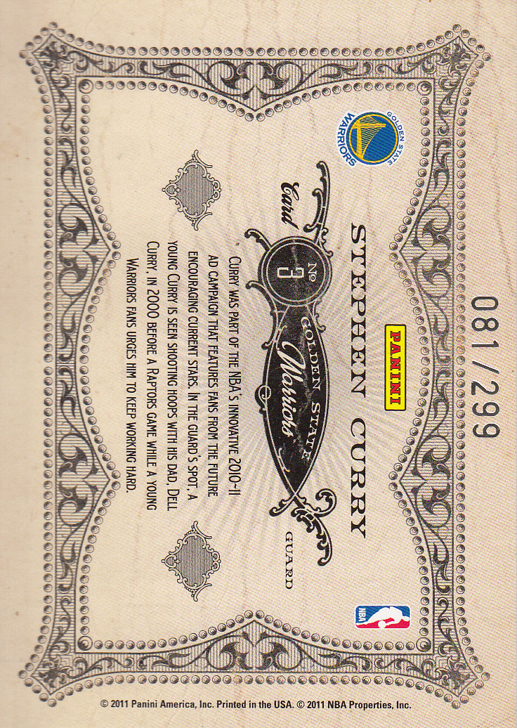 2010-11 Panini Gold Standard Gold Crowns #3 Stephen Curry back image