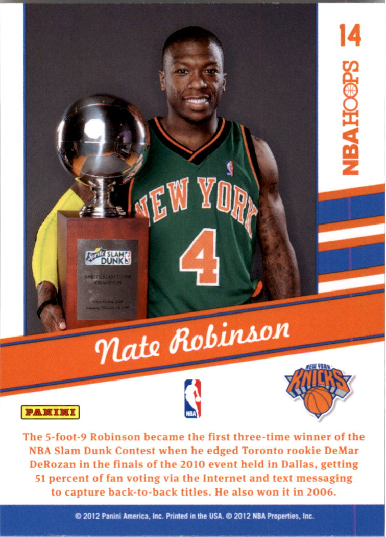2011-12 Hoops Slam Dunk Champion #14 Nate Robinson back image