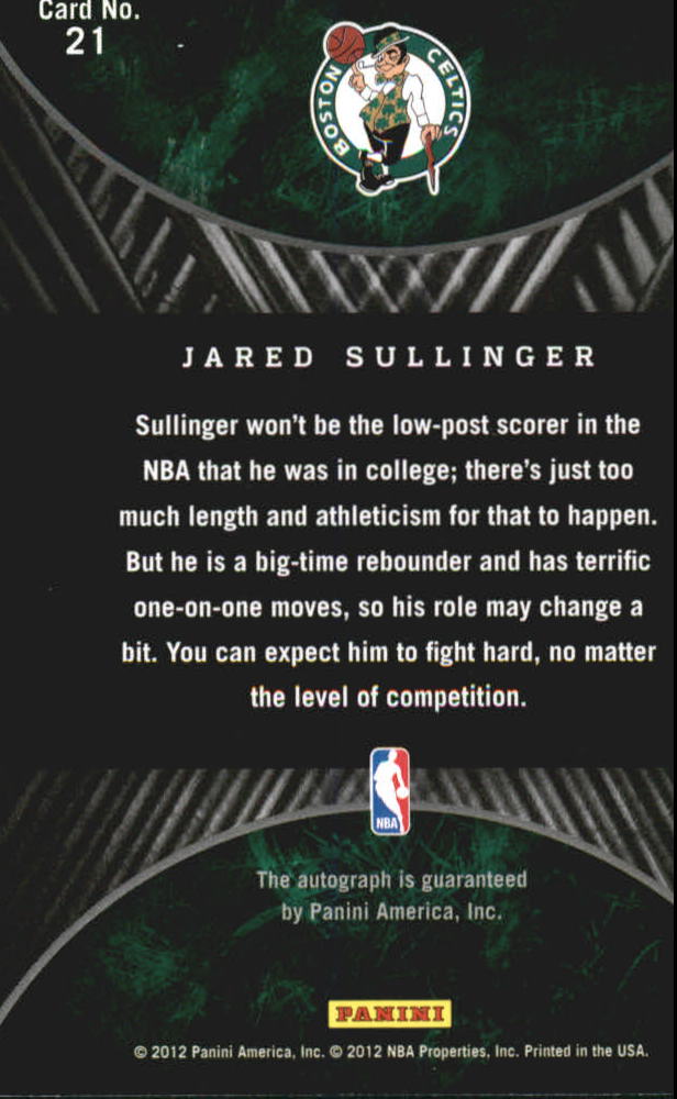 2011-12 Panini Past and Present 2012 Draft Pick Redemptions #21 Jared Sullinger back image