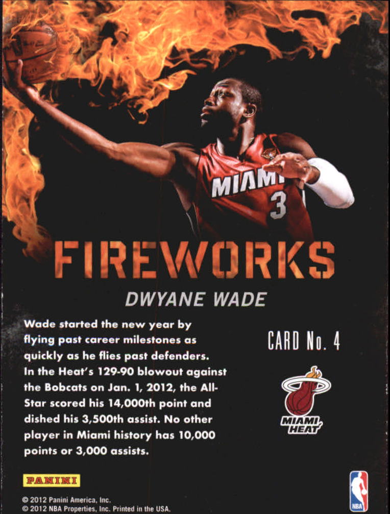 2011-12 Panini Past and Present Fireworks #4 Dwyane Wade back image