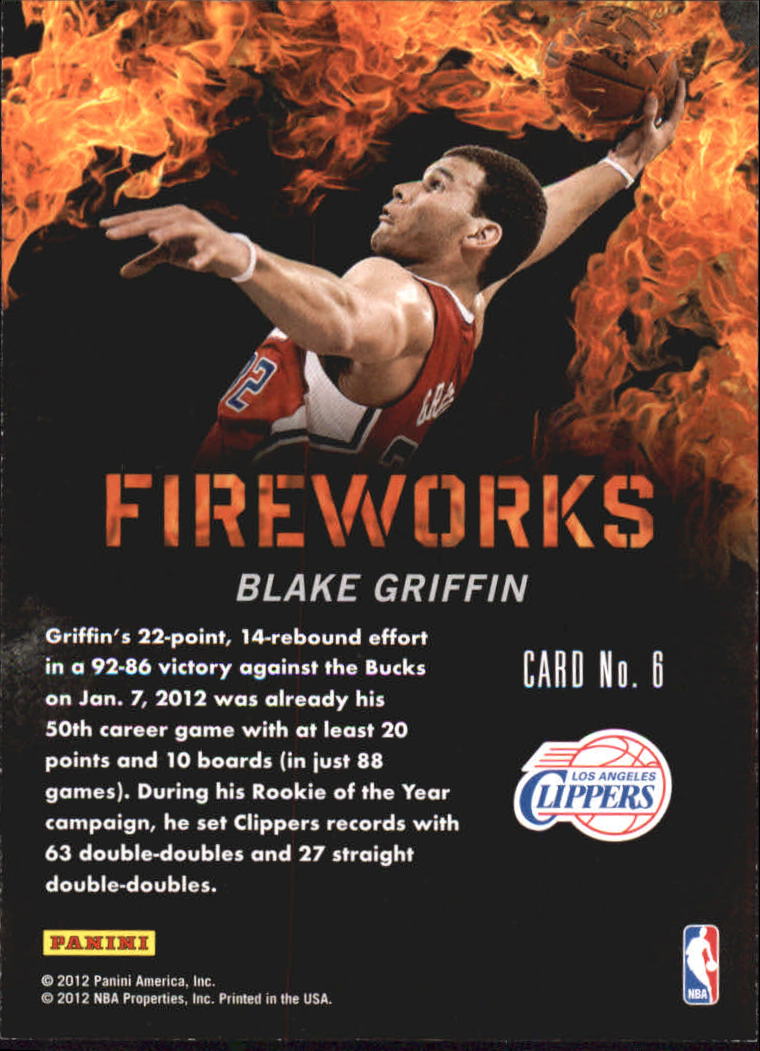 2011-12 Panini Past and Present Fireworks #6 Blake Griffin back image