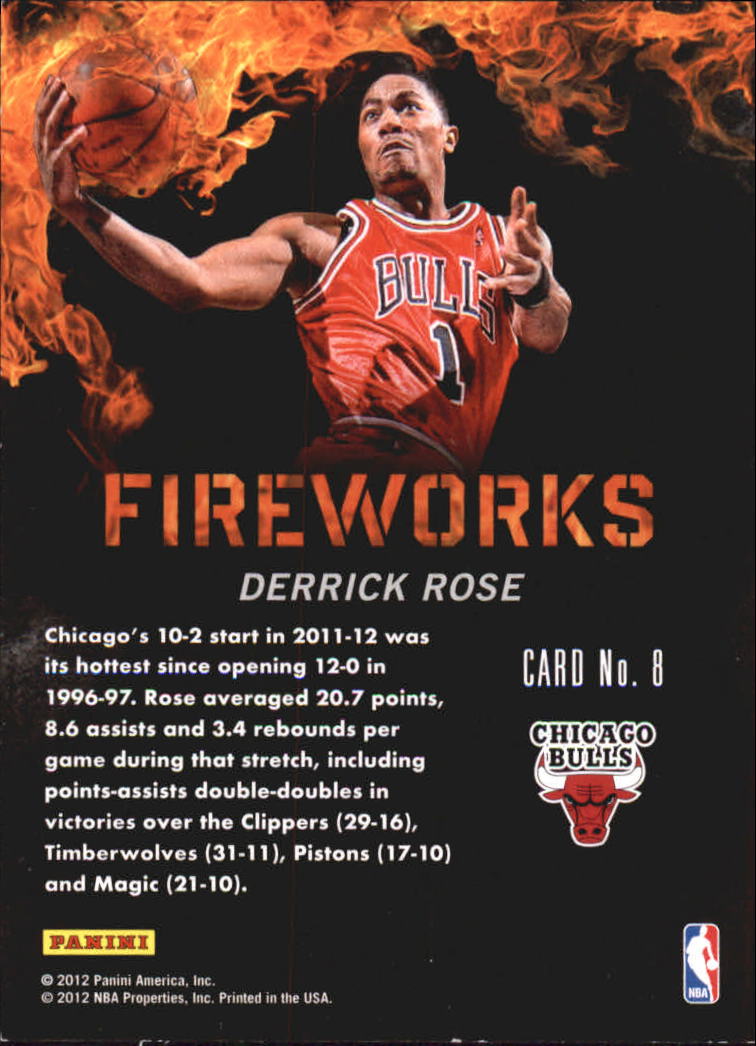2011-12 Panini Past and Present Fireworks #8 Derrick Rose back image