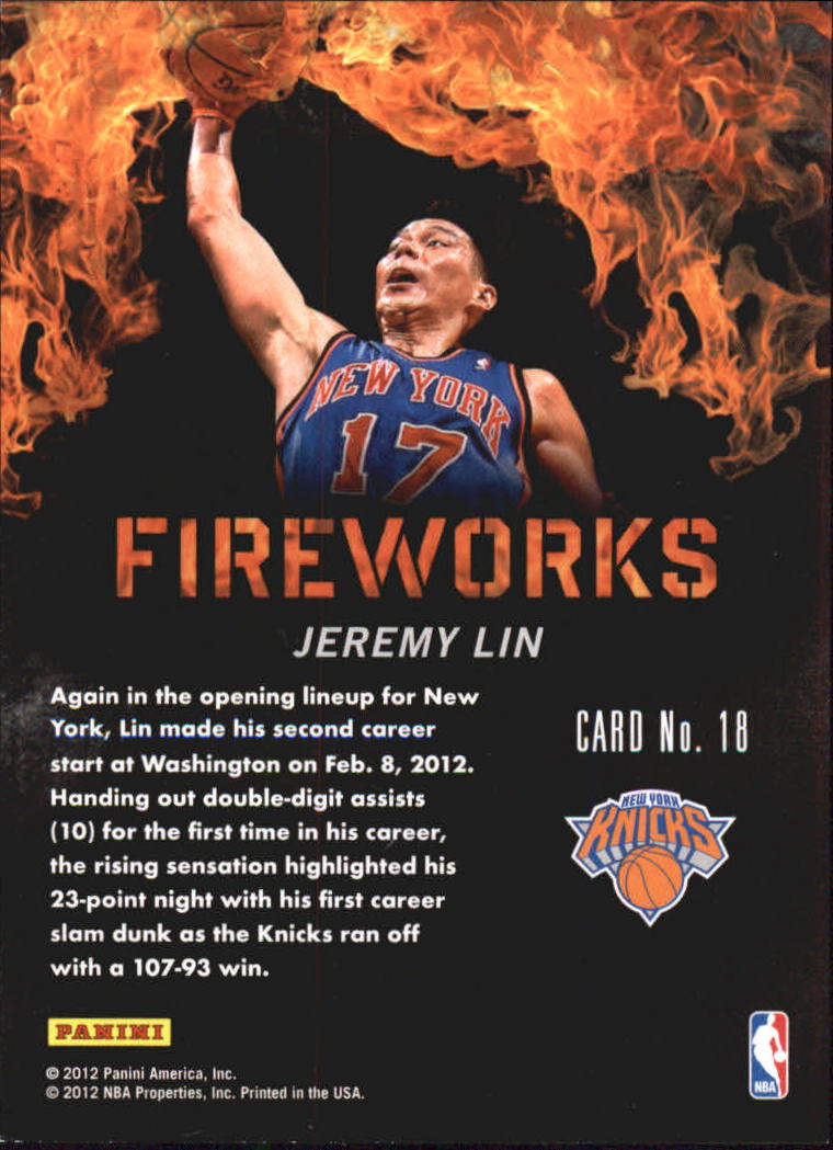 2011-12 Panini Past and Present Fireworks #18 Jeremy Lin back image