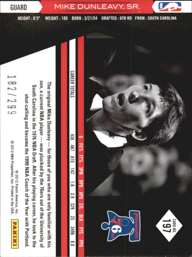 2011-12 Limited #197 Mike Dunleavy Sr. back image