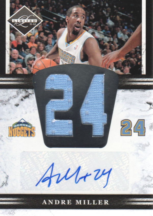 2011-12 Limited Jumbo Jersey Numbers Signatures #3 Andre Miller/99