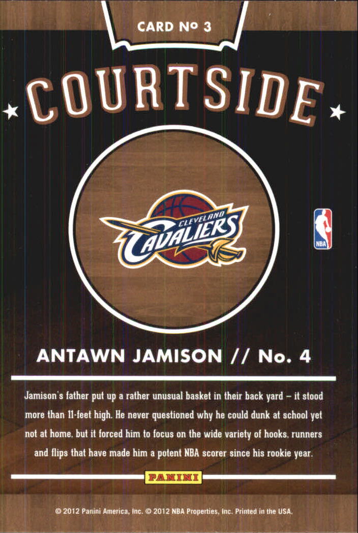 2012-13 Hoops Courtside #3 Antawn Jamison back image