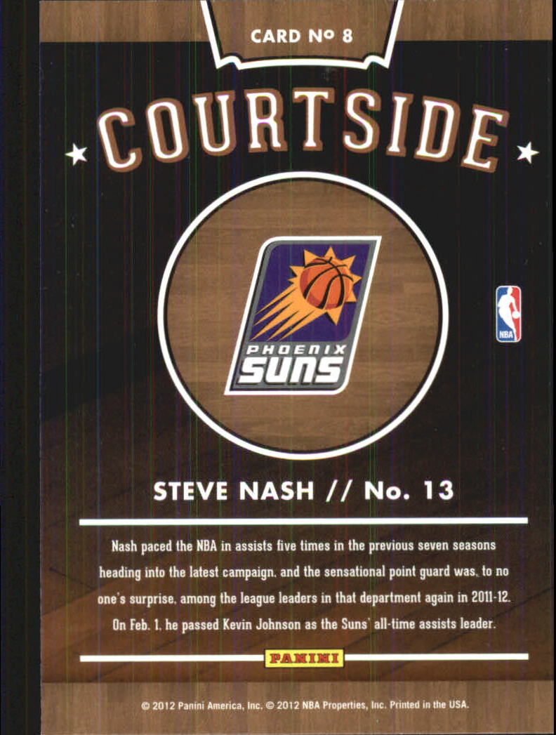 2012-13 Hoops Courtside #8 Steve Nash back image