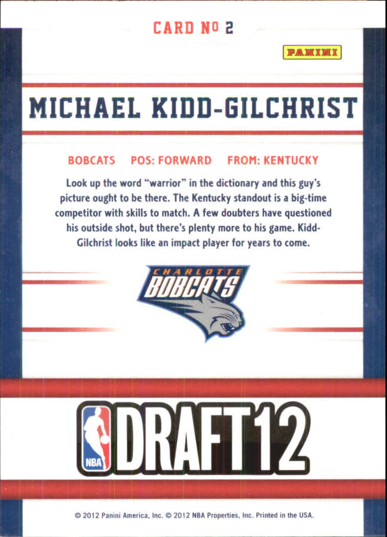 2012-13 Hoops Draft Night #2 Michael Kidd-Gilchrist back image