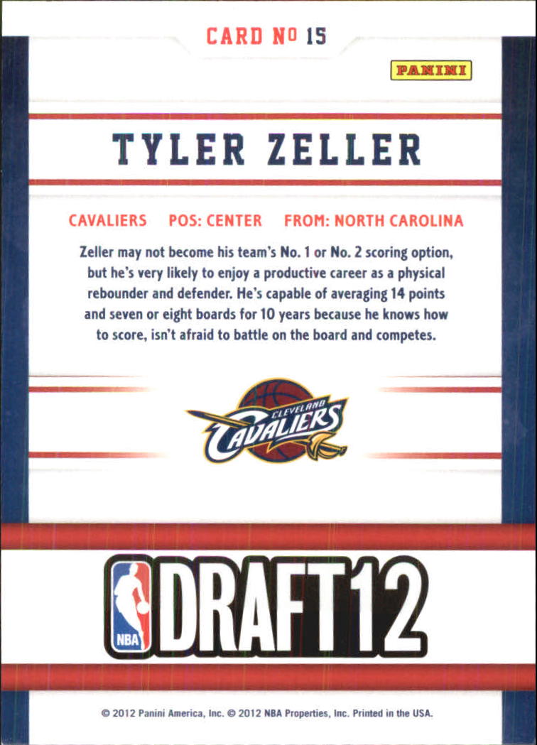 2012-13 Hoops Draft Night #15 Tyler Zeller back image