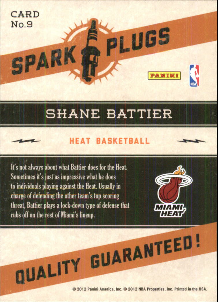 2012-13 Hoops Spark Plugs #9 Shane Battier back image