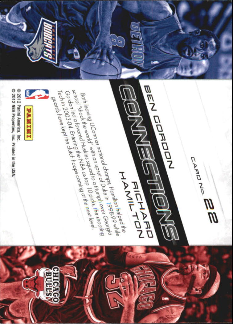 2012-13 Prestige Connections #22 Richard Hamilton/Ben Gordon back image