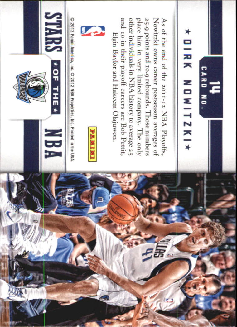 2012-13 Prestige Stars of the NBA #14 Dirk Nowitzki back image