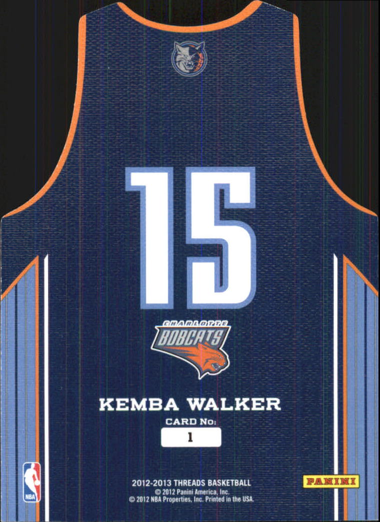 2012-13 Panini Threads Rookie Team Threads #1 Kemba Walker back image