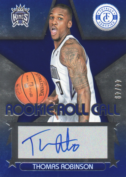 2012-13 Totally Certified Rookie Roll Call Autographs Blue #7 Thomas Robinson/49